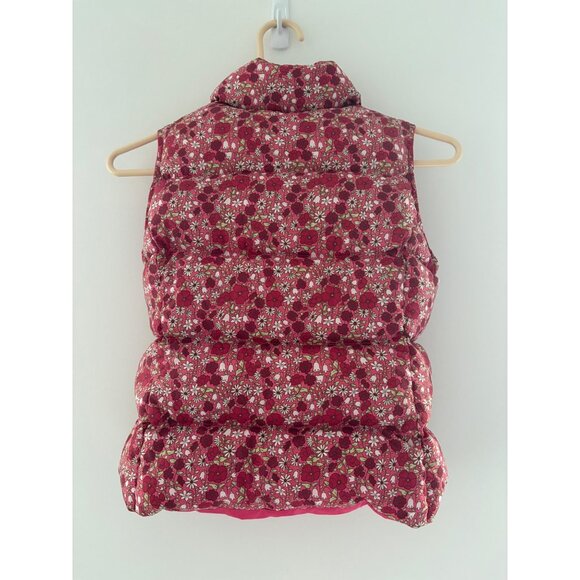 Lands End Kids Floral Puffer Vest Size 6X Pink Red Daisy‎ & Berry Pattern - Picture 3 of 5